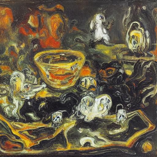 Crystal Ship with Mice and Rats, Expressionist Style