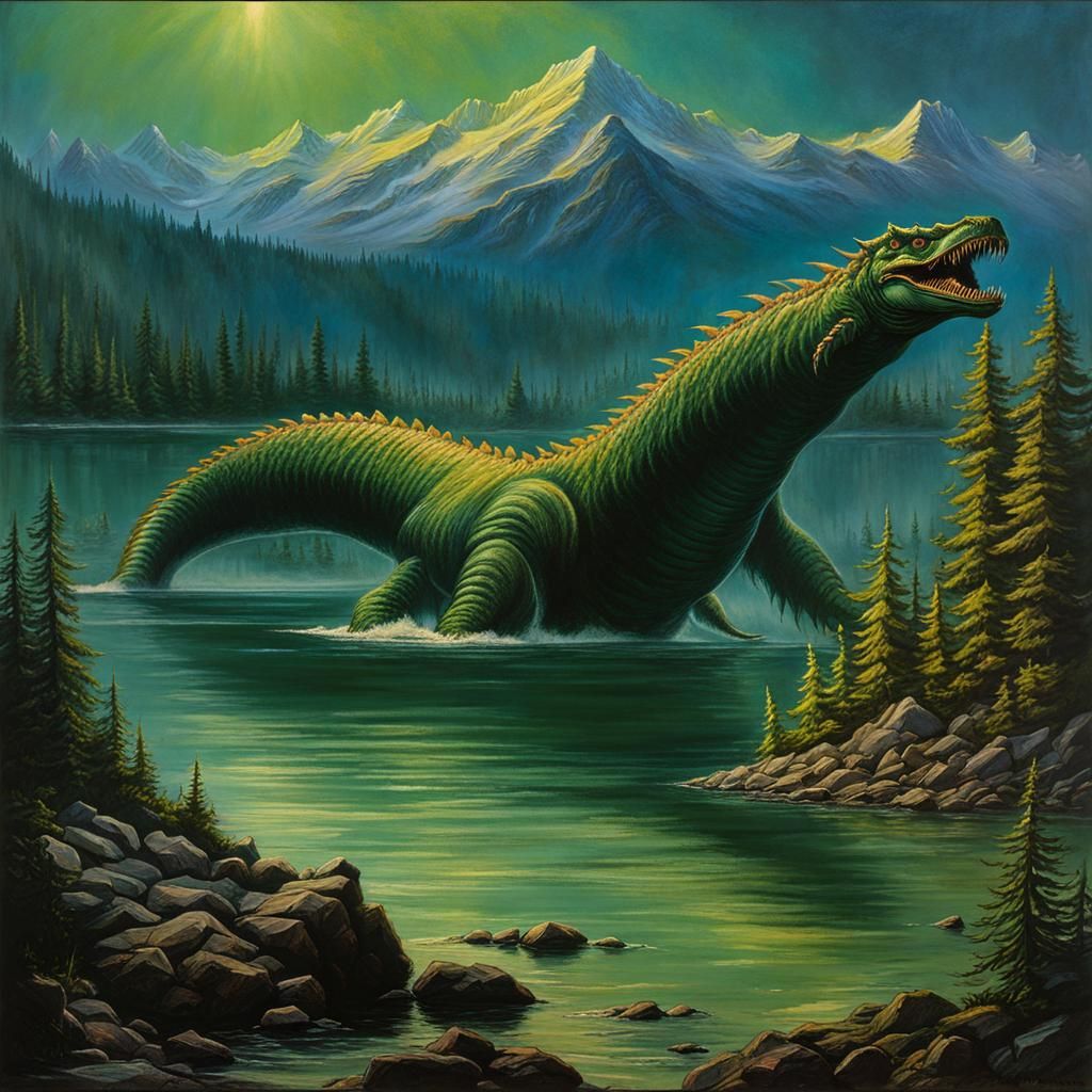 Ogopogo Lake Monster: Detailed Matte Painting