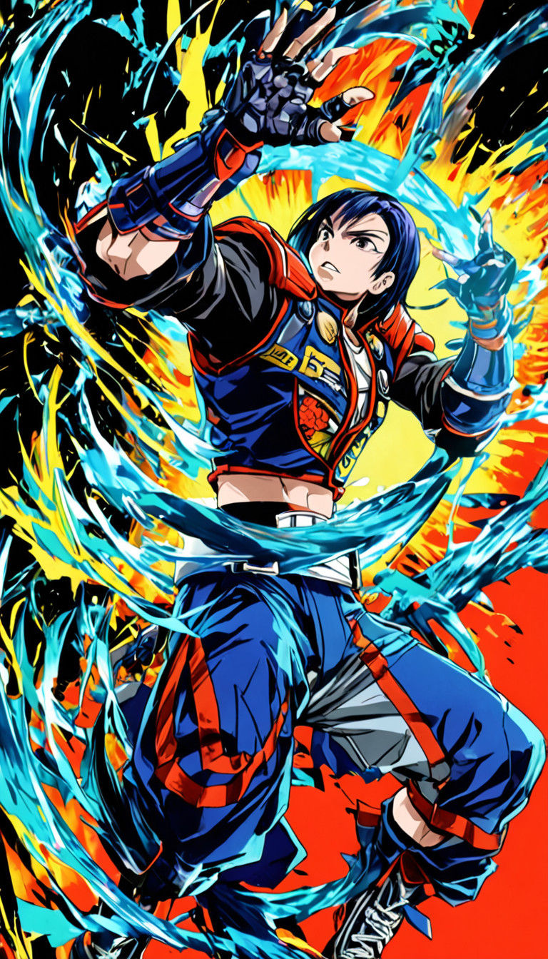 Surreal Anime Warrior Goddess in Retro Futuristic Art Style