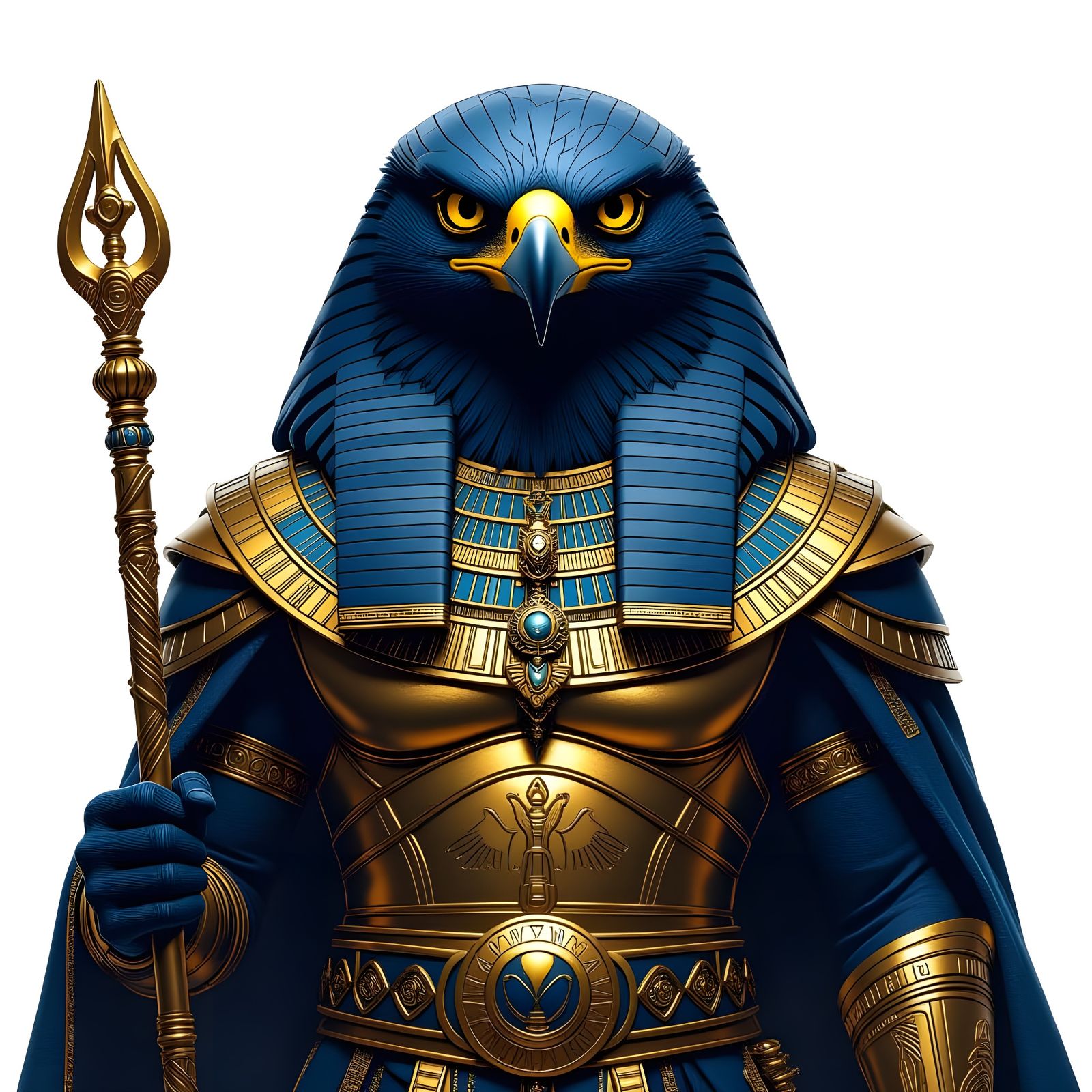 Egyptian God Horus with Falcon Head in Photorealistic Style
