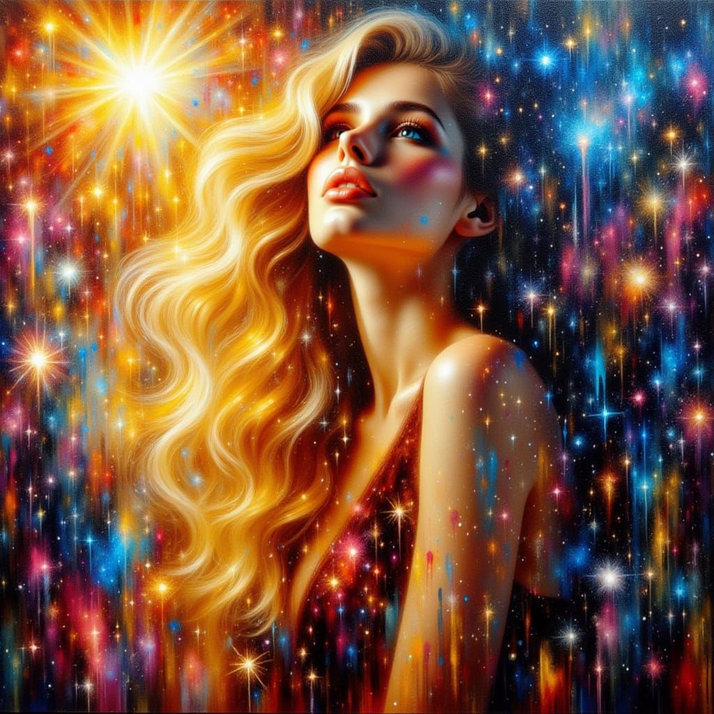 Stunning Portrait of a Woman in Neo-Impressionist Oil Painti...