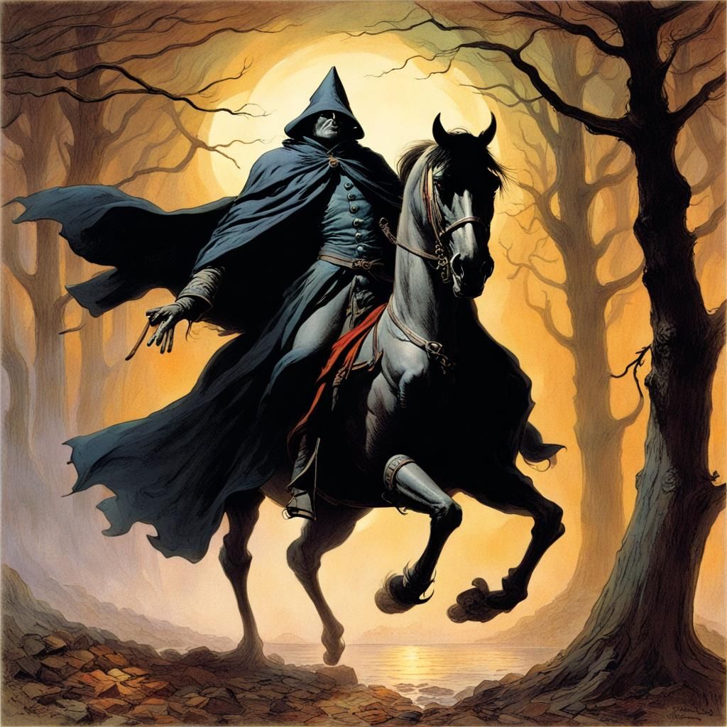 Headless Horseman Illustration from Sleepy Hollow