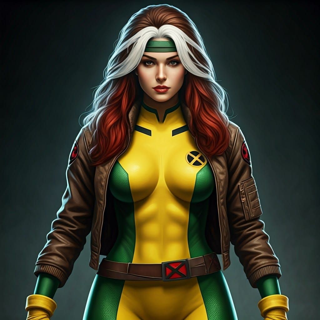 X-Men Rogue: Hyperrealistic Full Body Portrait