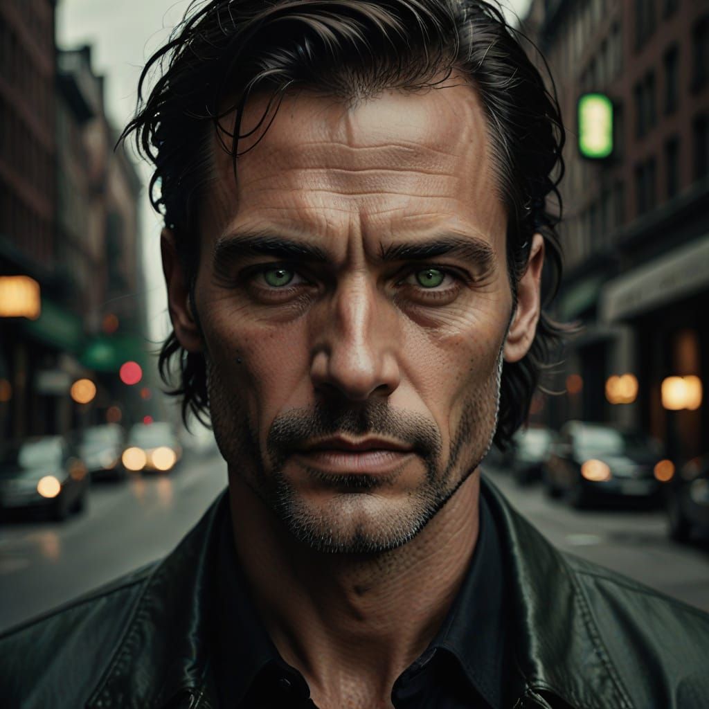 Strong Jawline Male Portrait in Moody Earth Tones