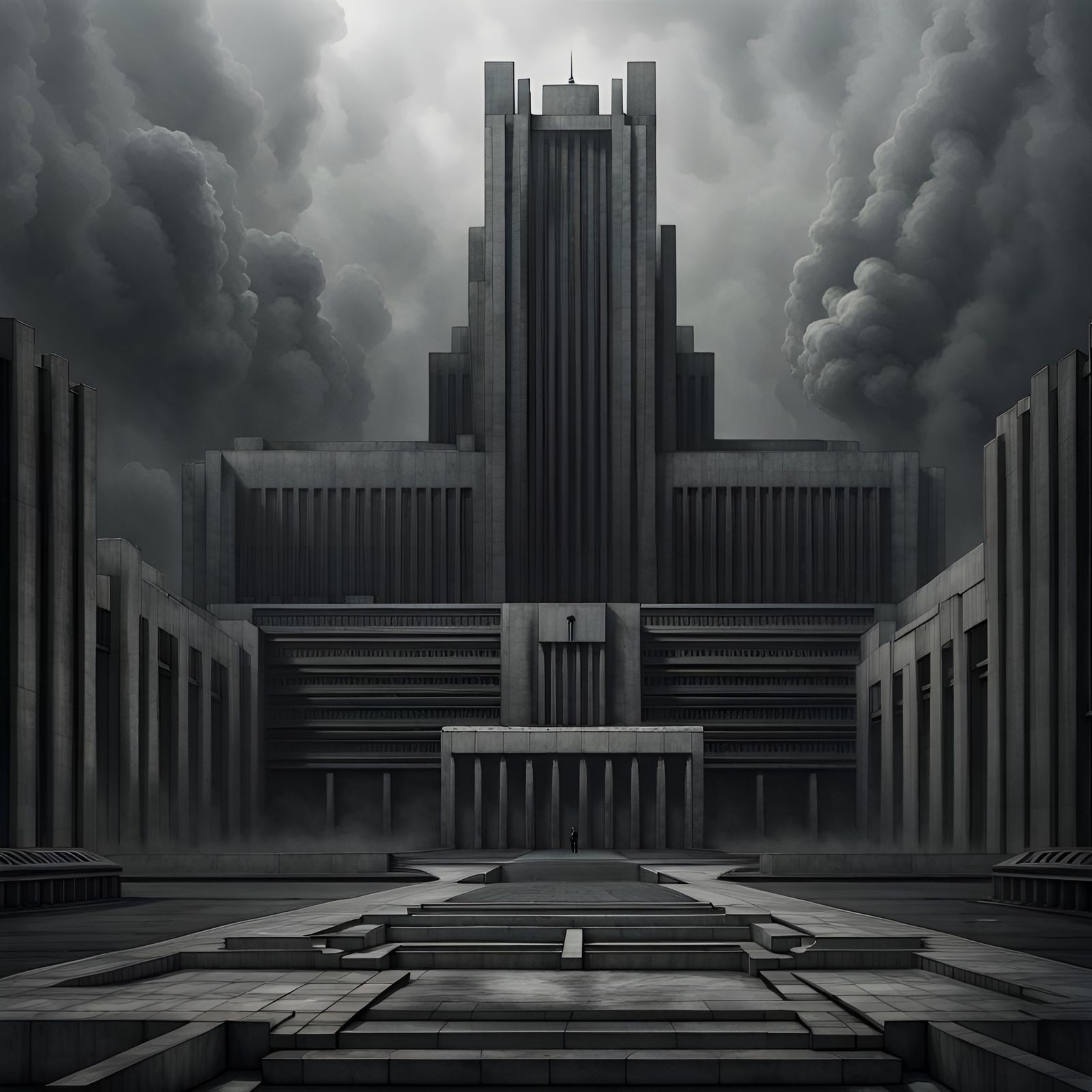 Dystopian Government Building: Brutalist Architecture of the...