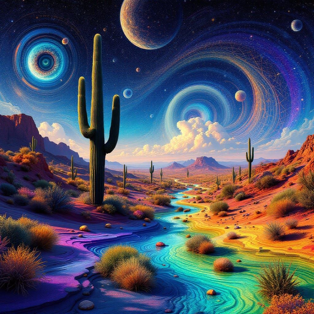Fractured Psychedelic Sonoran Desert Vortex