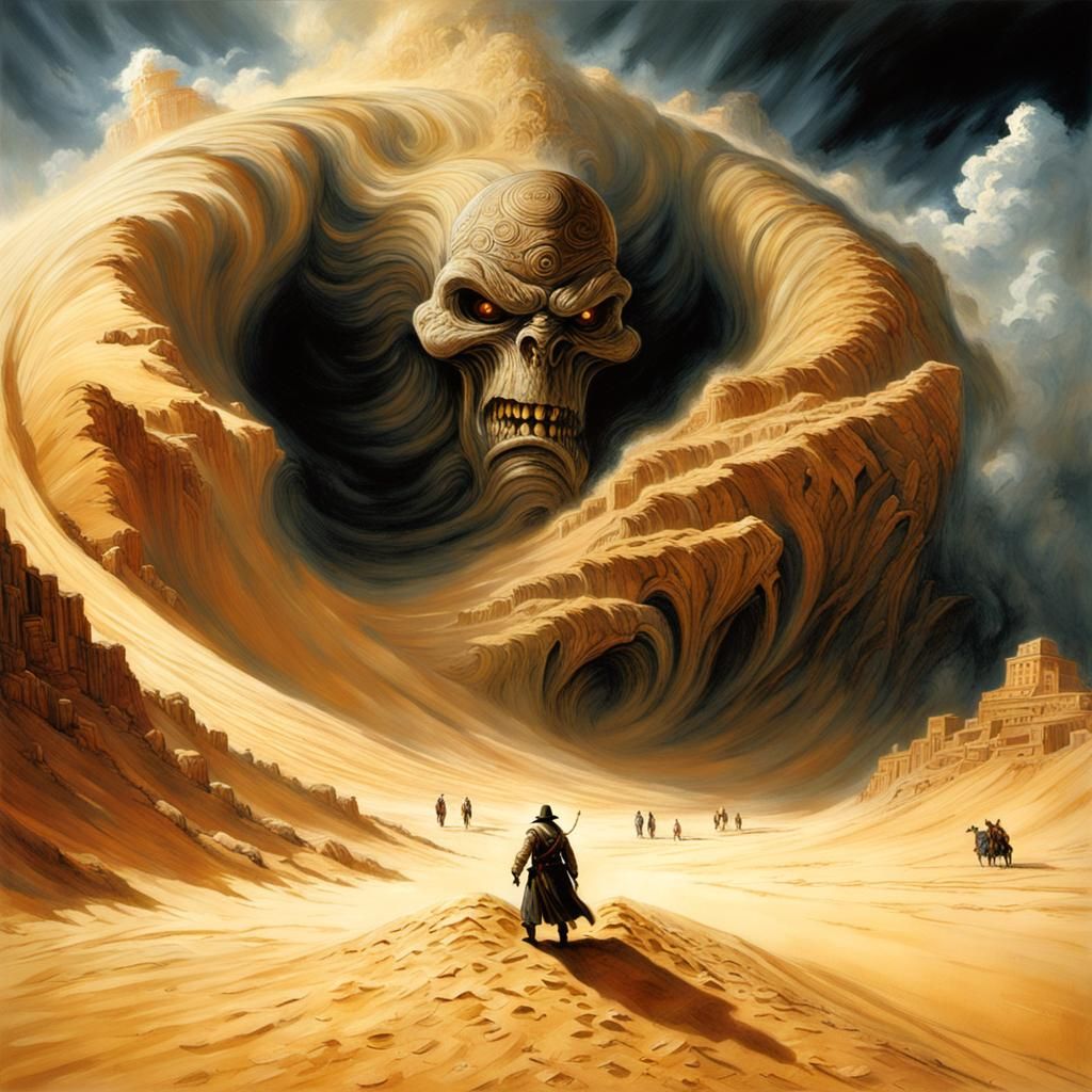 Giant Sand Demon Rises from Desert Tornado