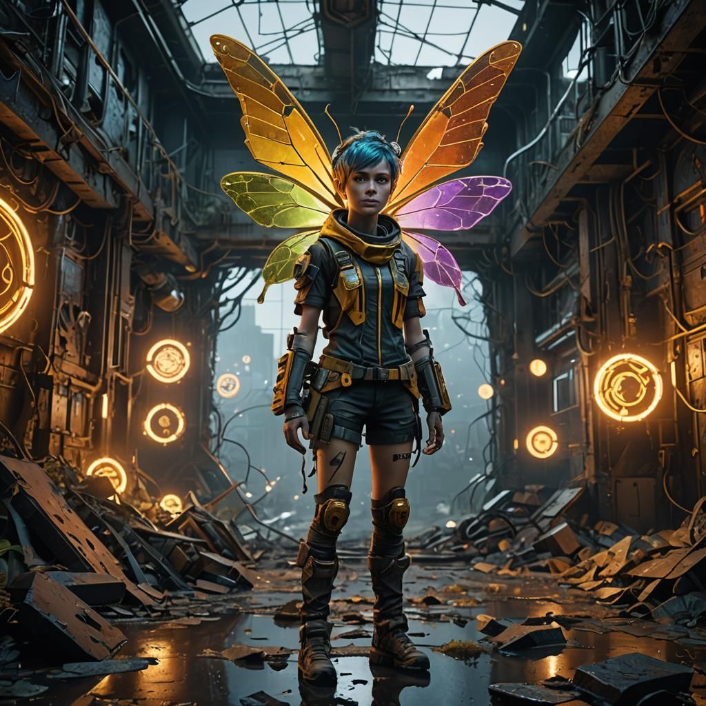 Pixie in Post-Apocalyptic Dystopian Fairy World