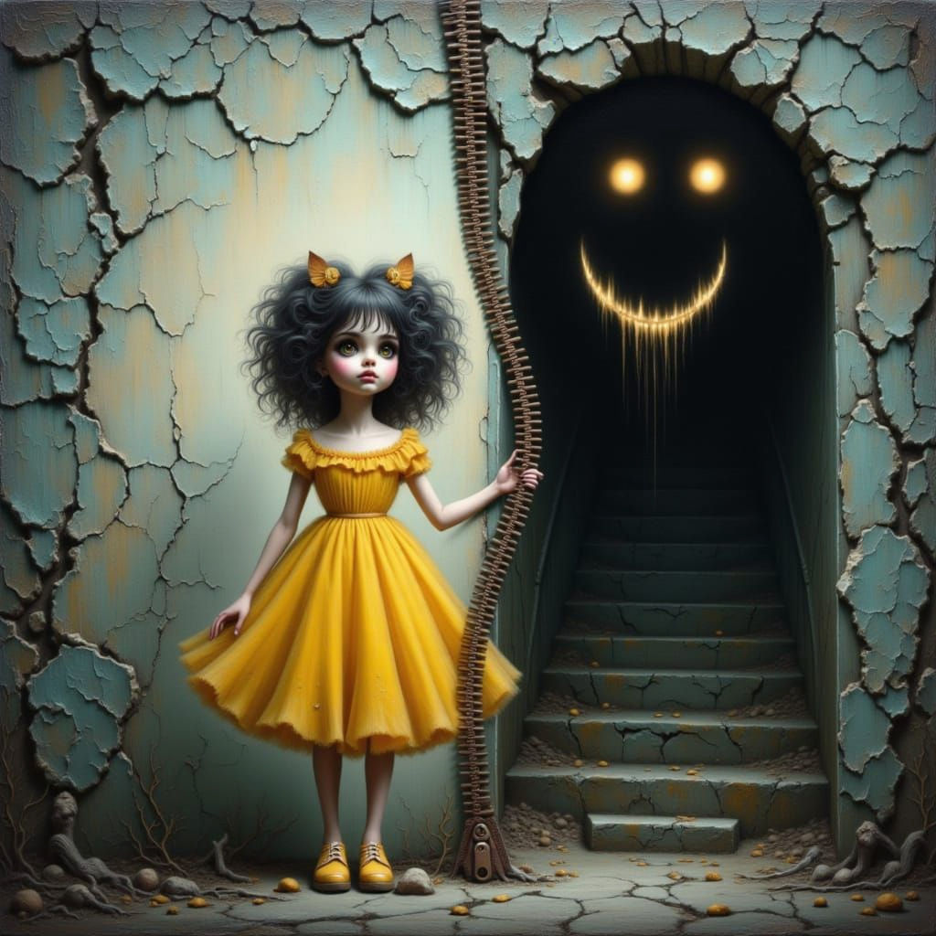 Day and Night Zipper Scene in Gothic Style