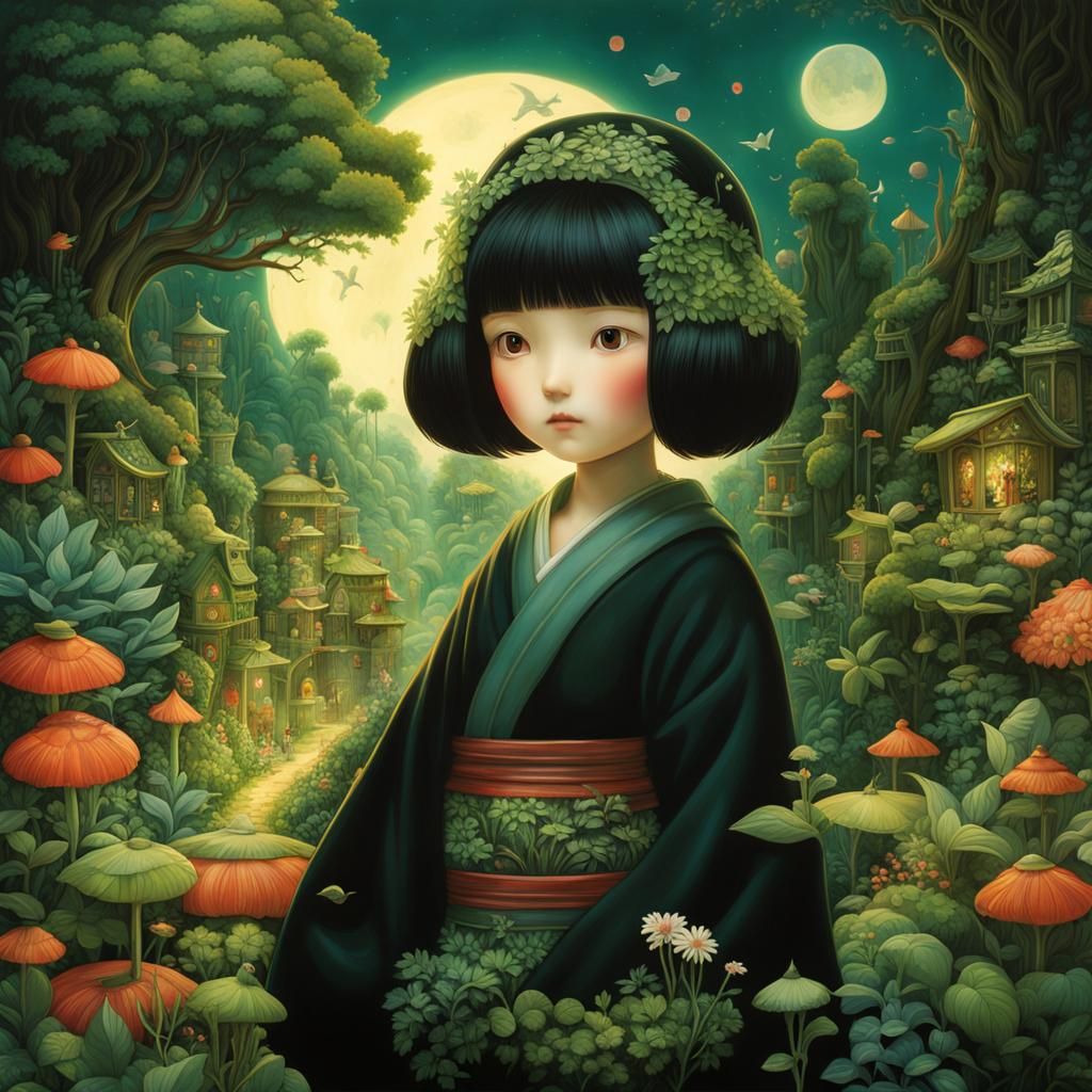 Miniature Terrarium World in Ghibli Style