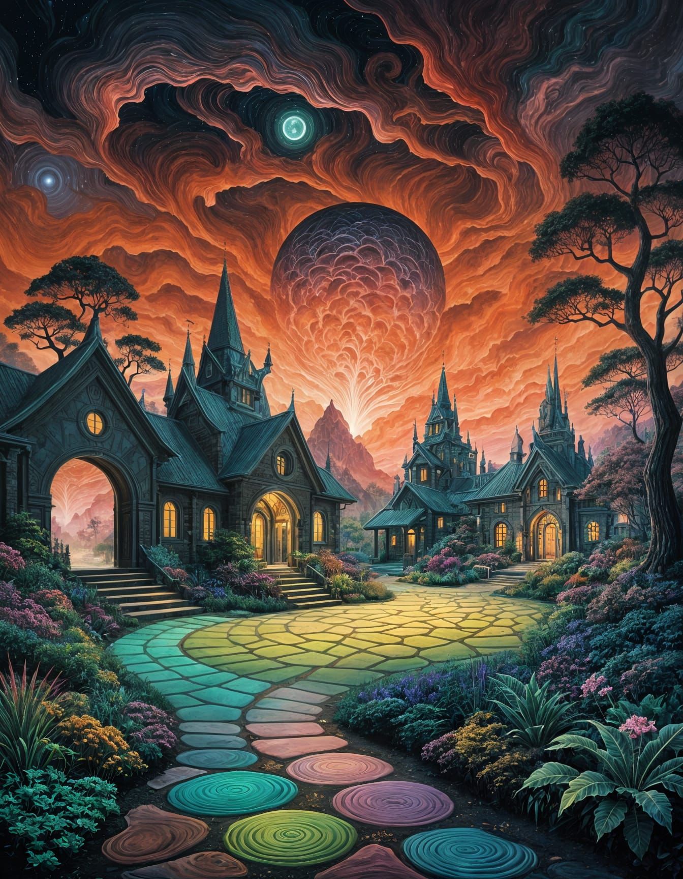 Ethereal Europa Village Botanic Gardens at Twilight