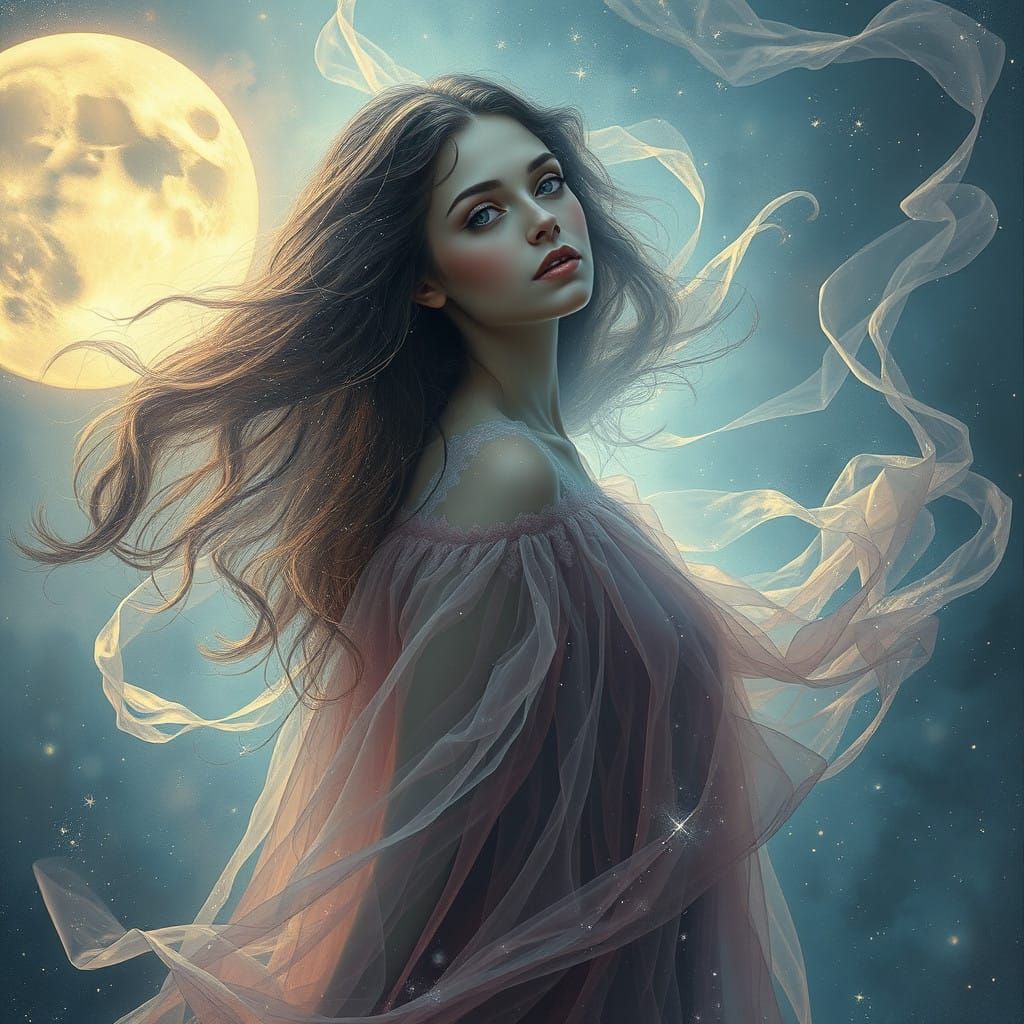 Ethereal Dream Queen in Iridescent Mist