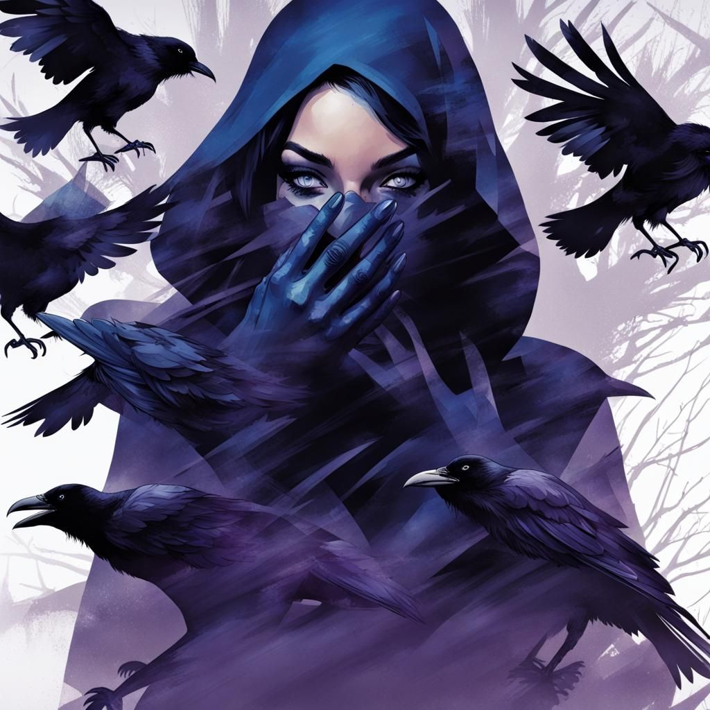 Raven of DC Comics with Raven Double Exposure