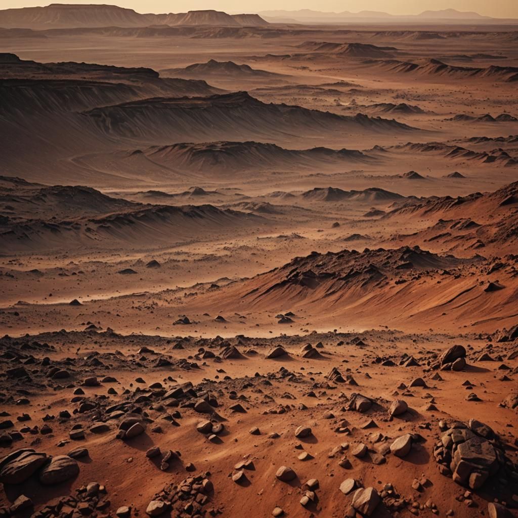 Martian Sunset: A Cinematic Planetary Landscape
