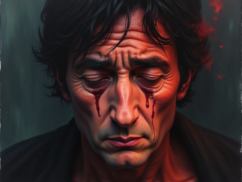 Expressionist Portrait Captures Sadness and Frustration