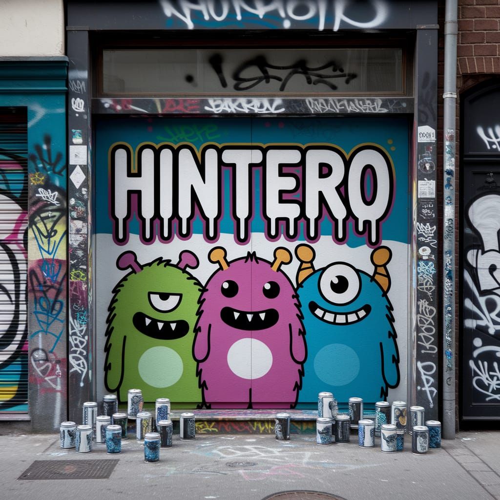 Vibrant Street Art Featuring Cute Monsters Graffiti