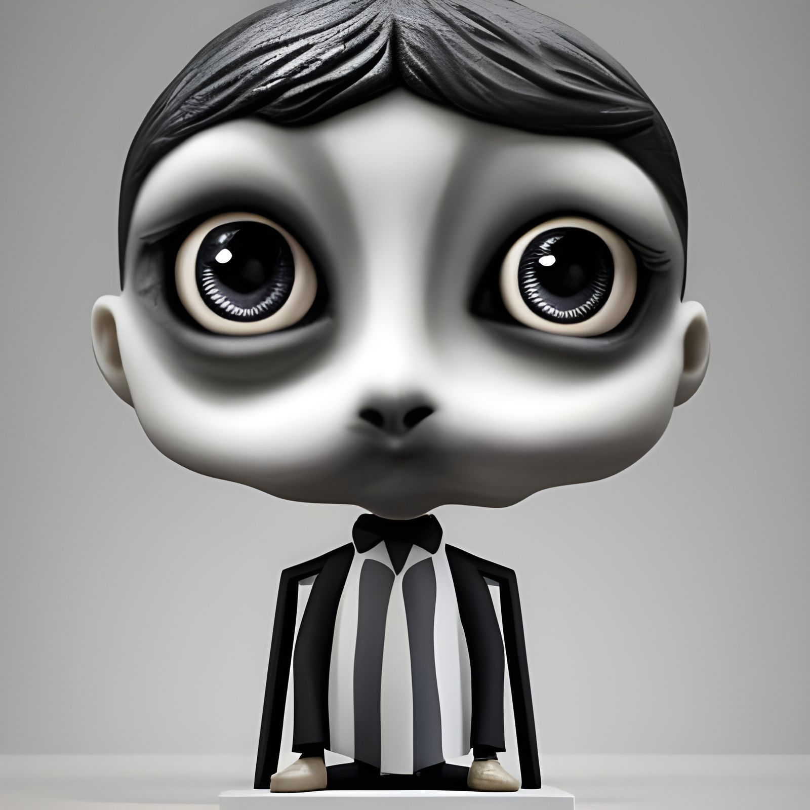 Adorable Bobblehead in Tim Burton-Inspired Style