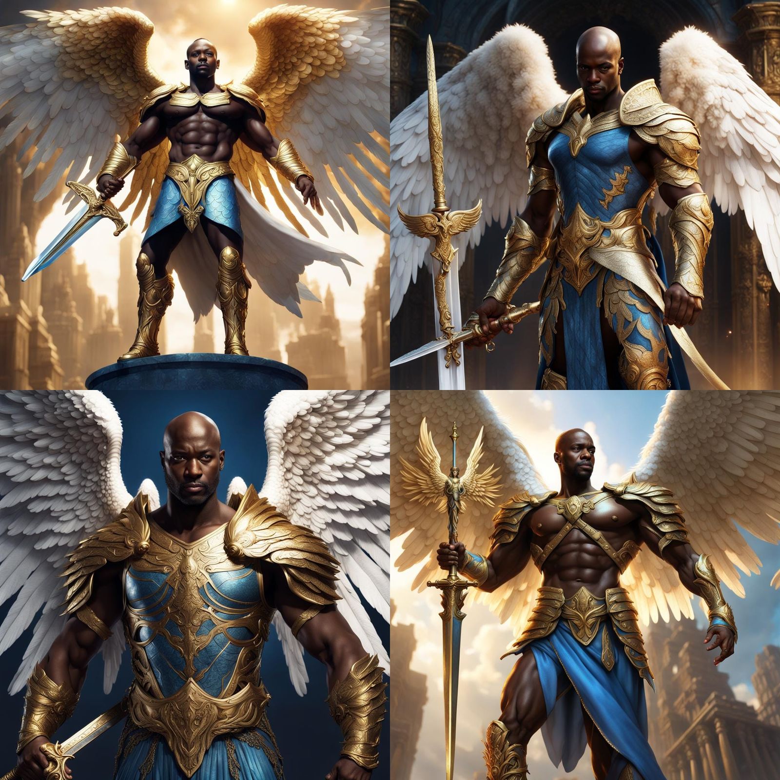 Angel of Justice in Detailed Matte Painting Style