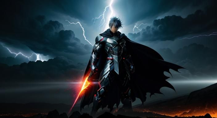 Cosmic Rage: A Photorealistic Anime-Inspired Scene