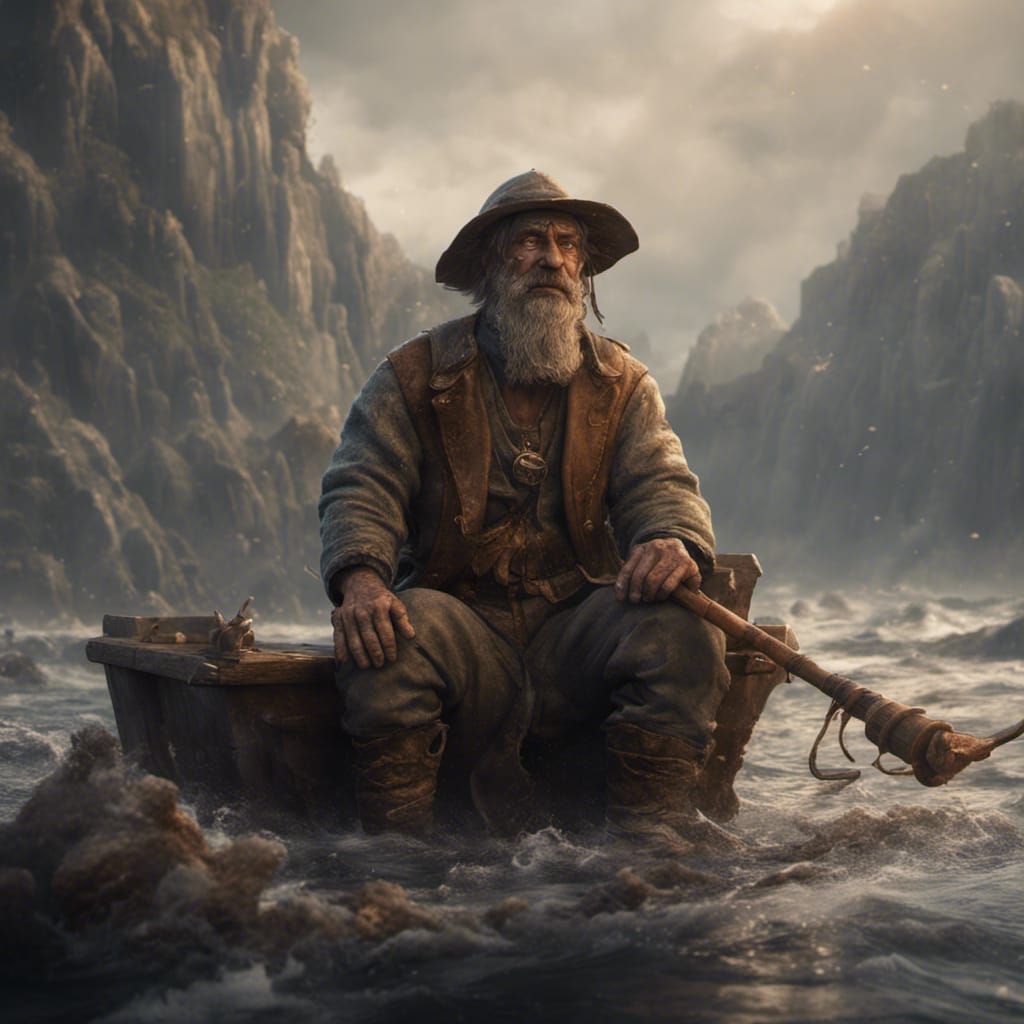 Wind Burned Fisherman: Detailed Matte Painting
