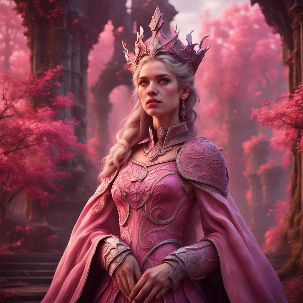 Pink Scandinavian Princess: Detailed Matte Painting
