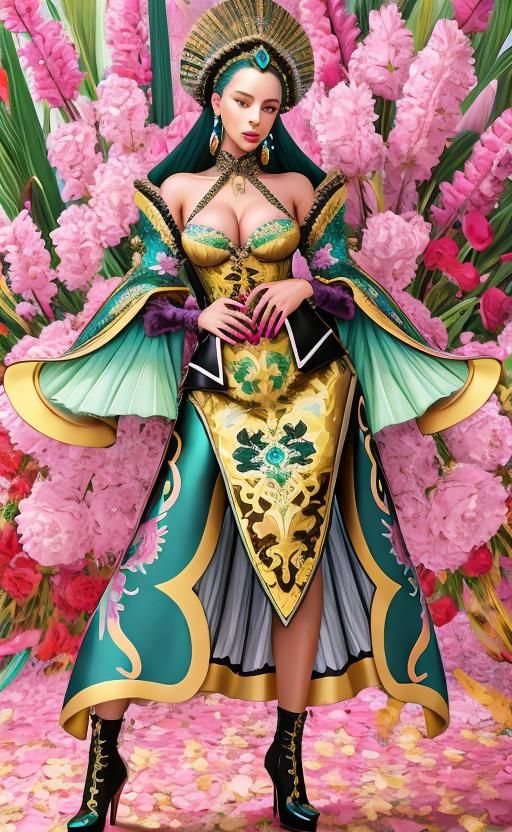 Dazzling Art Deco Lady in Haute Couture Brocade