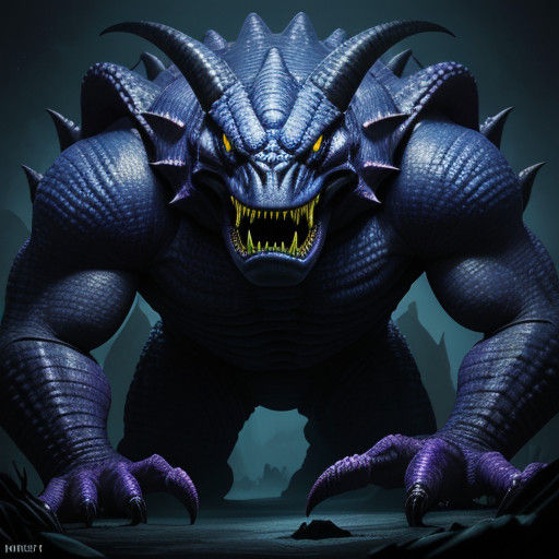 Gigantic, Menacing Kraid in Hyper-Realistic Digital Art