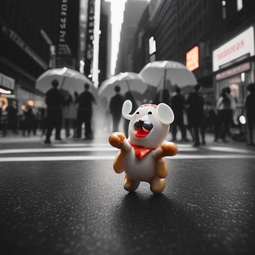 Marshmallows Dancing and Eating Hotdogs in New York