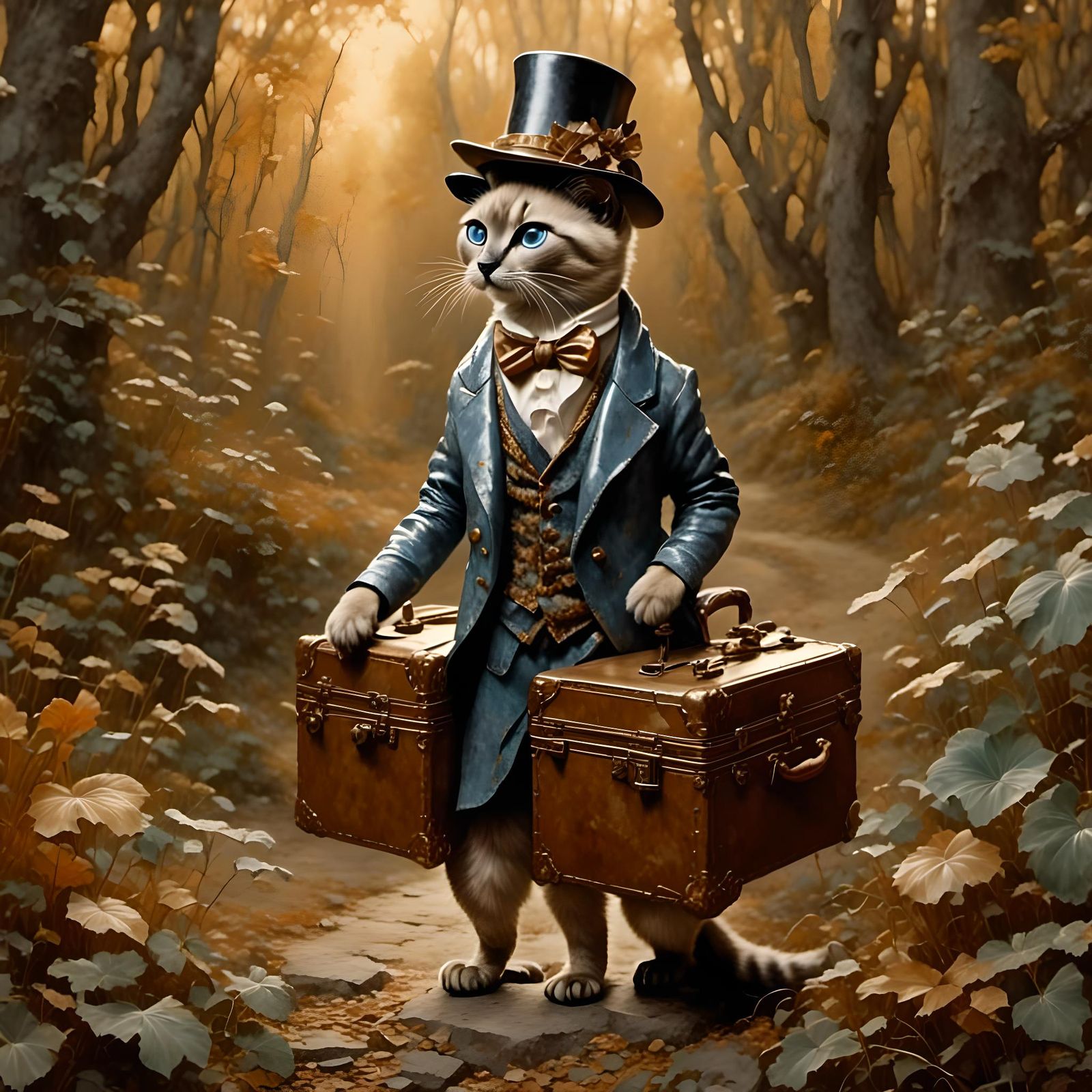 Portrait of Squeakers in Marble Matrix Style