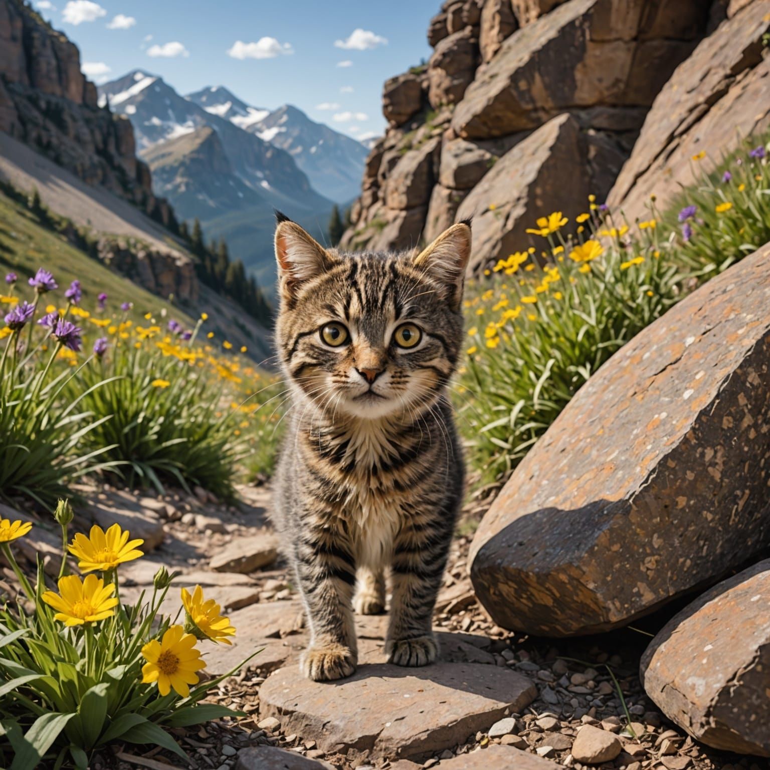 Green Goblin Smiles Warmly Offering Wildflower