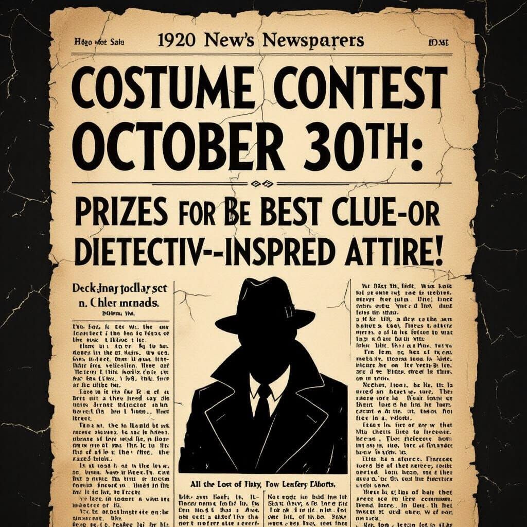 1920s Newspaper Announces Costume Contest for Detectives
