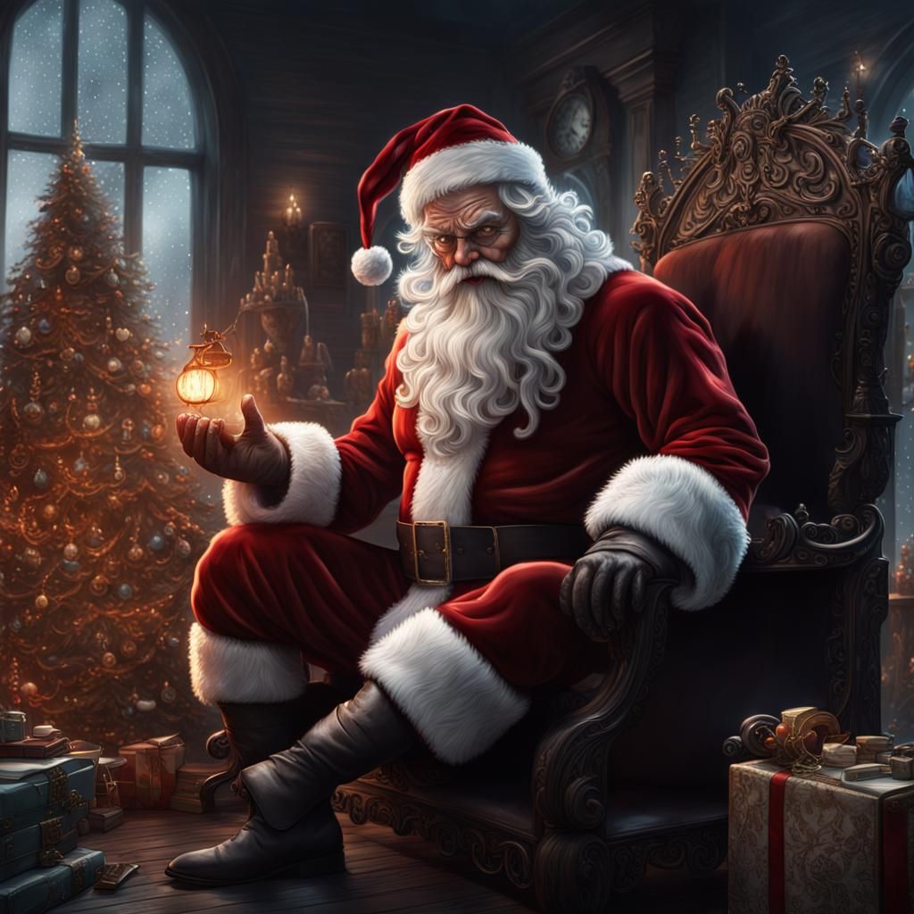 Santa Claus as Eldritch Abomination: Detailed Matte Painting