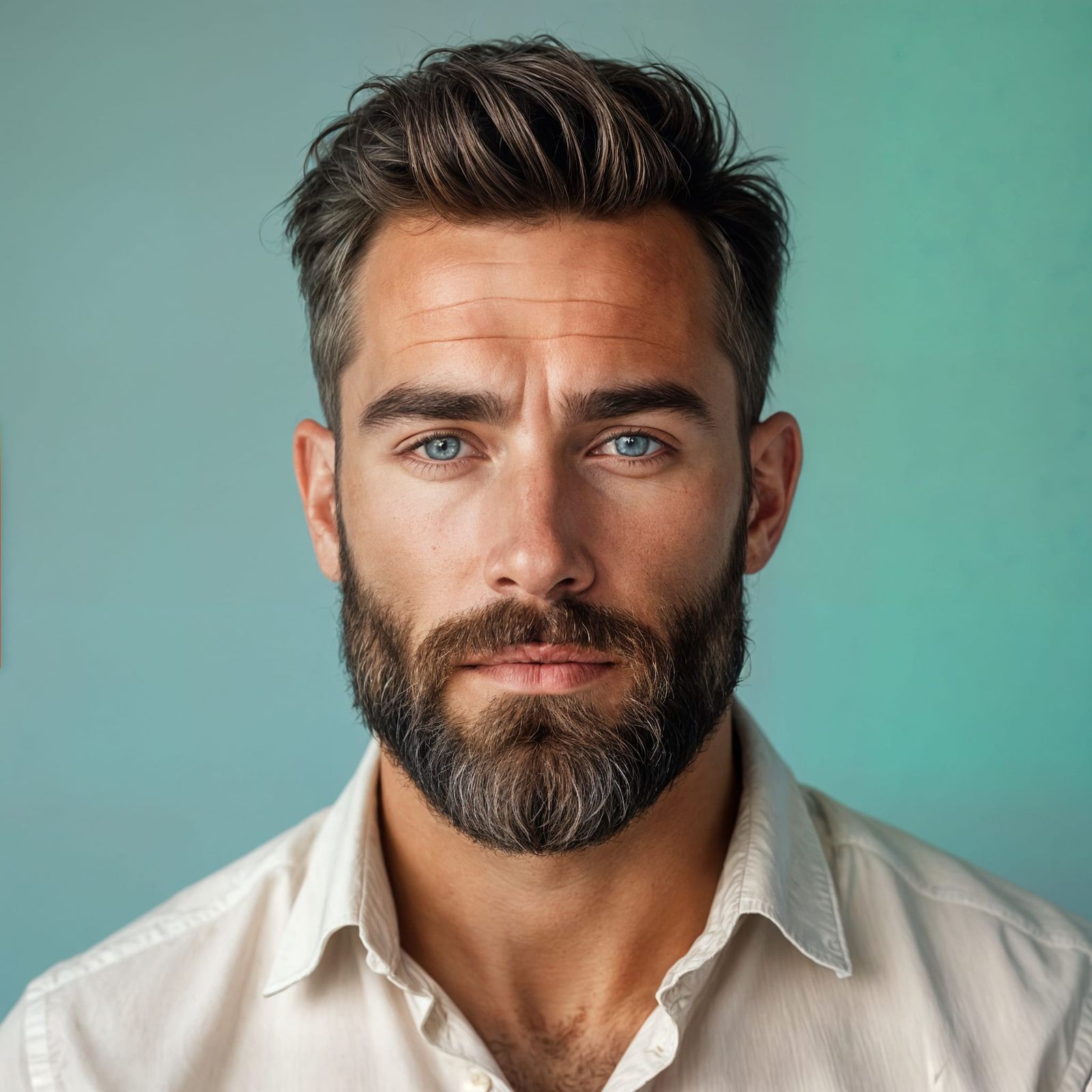 Striking Portrait of a Man with Blue Eyes