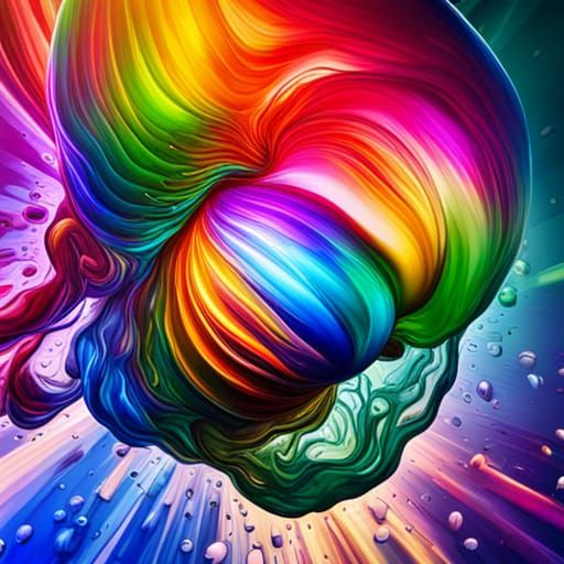 Rainbow Colors Exploding in Glass Eggs: Detailed Graffiti Ar...