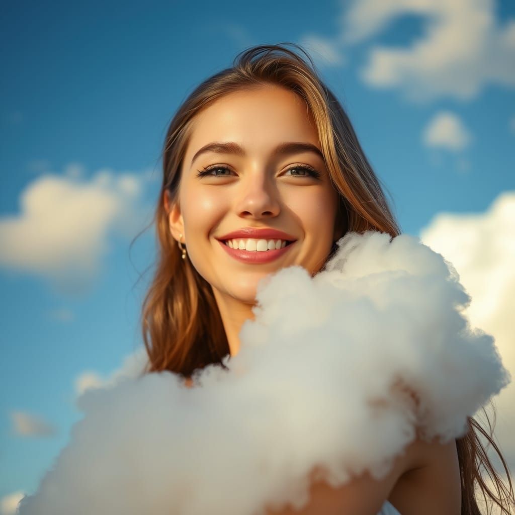 Serene Cloud Goddess Radiates Warmth