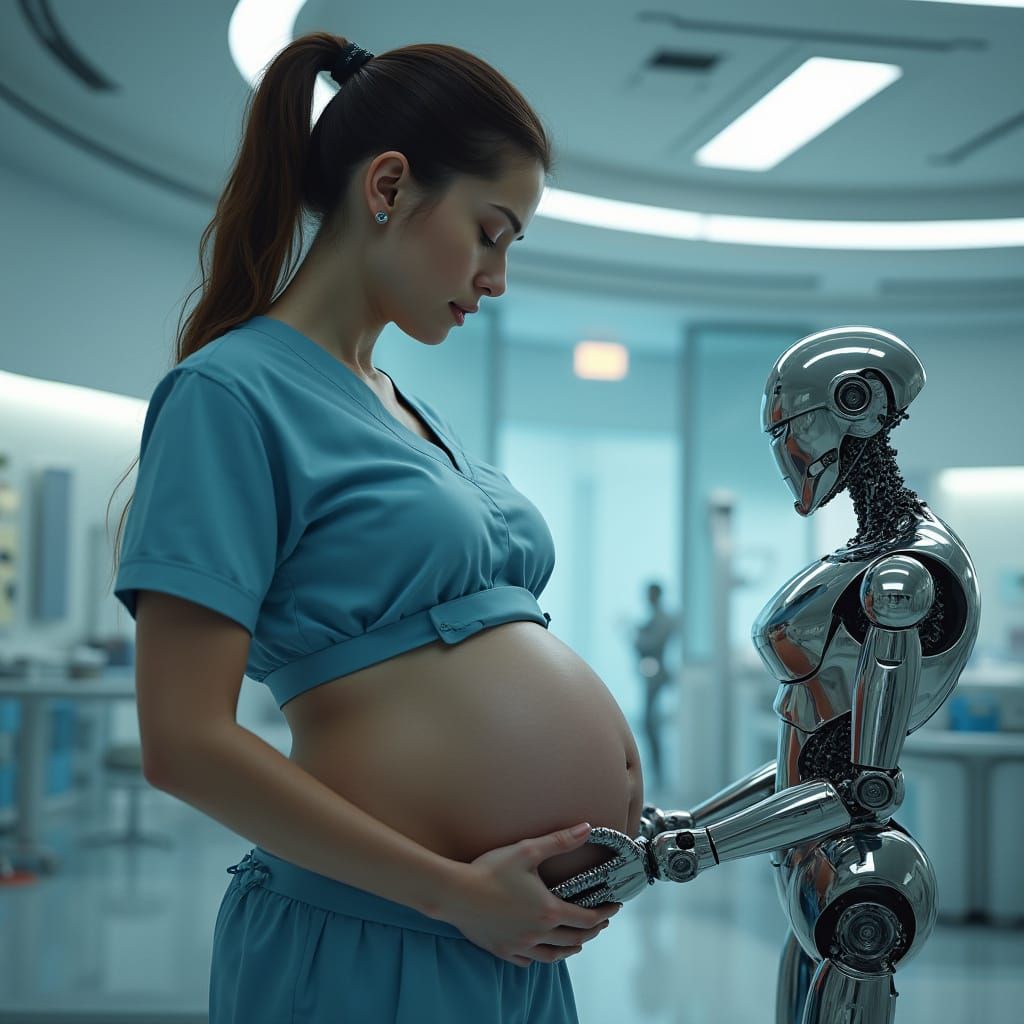 Futuristic Birth: Woman Gives Birth to Robot