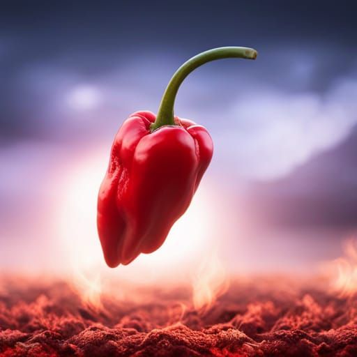 Fiery Ghost Peppers in a Martian Landscape