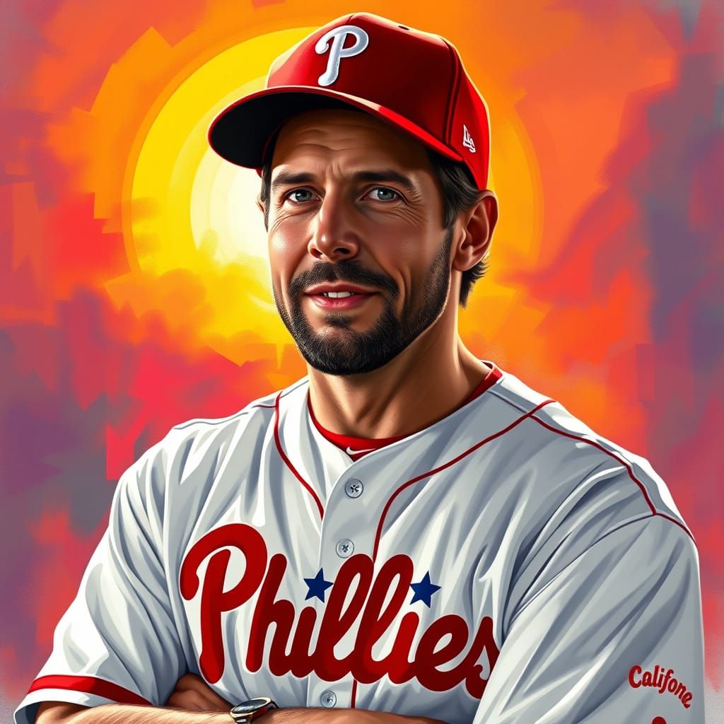 California Governor in Phillies Baseball Jersey