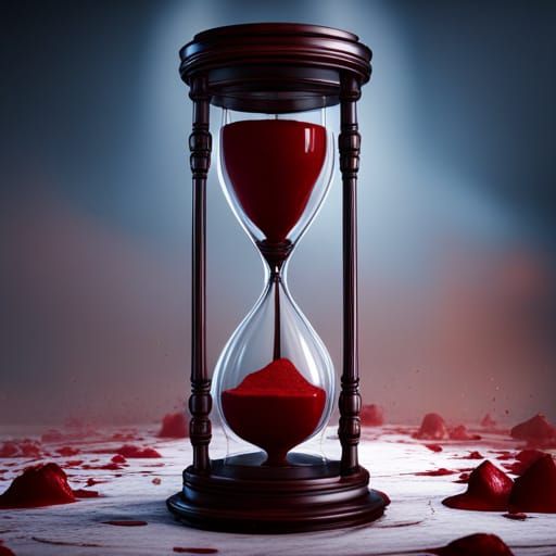 Hourglass Filled with Blood: Detailed Matte Painting
