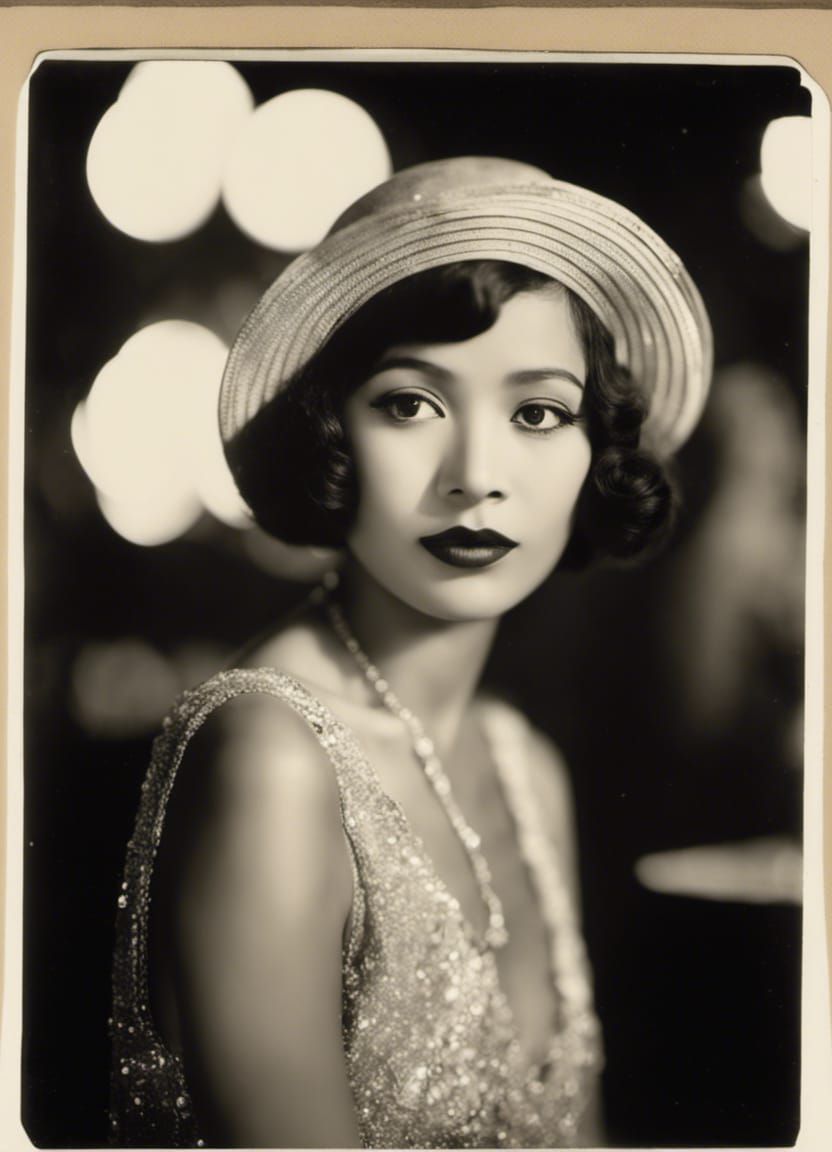 1920s Indonesian Flapper in Jazz Club Photograph