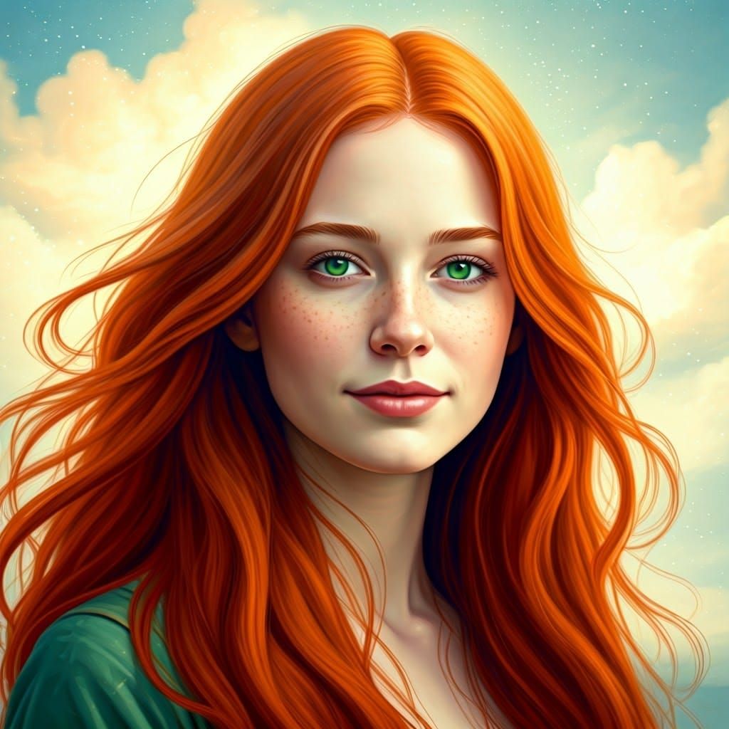 Enchanting Irish Beauty in Dreamy Aquarelle