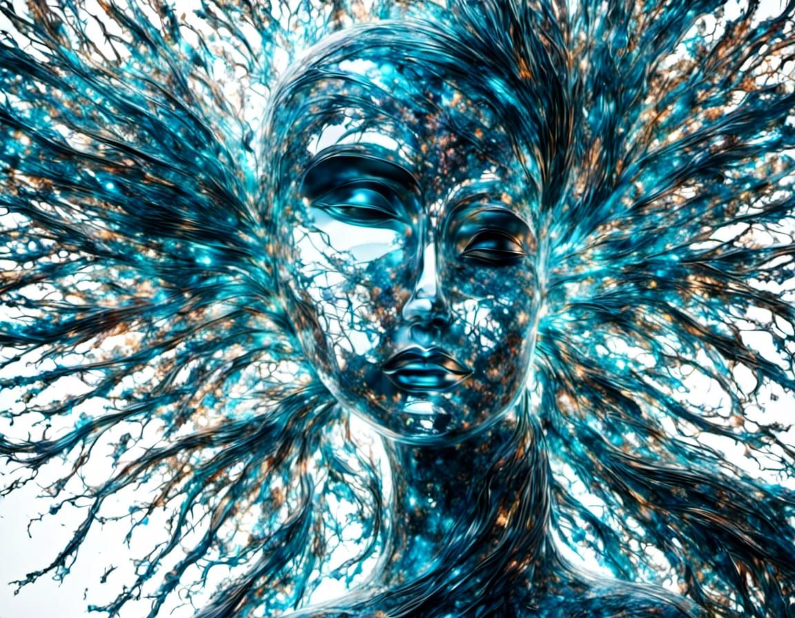 Psychedelic Buddha in Hyperreal Digital Art
