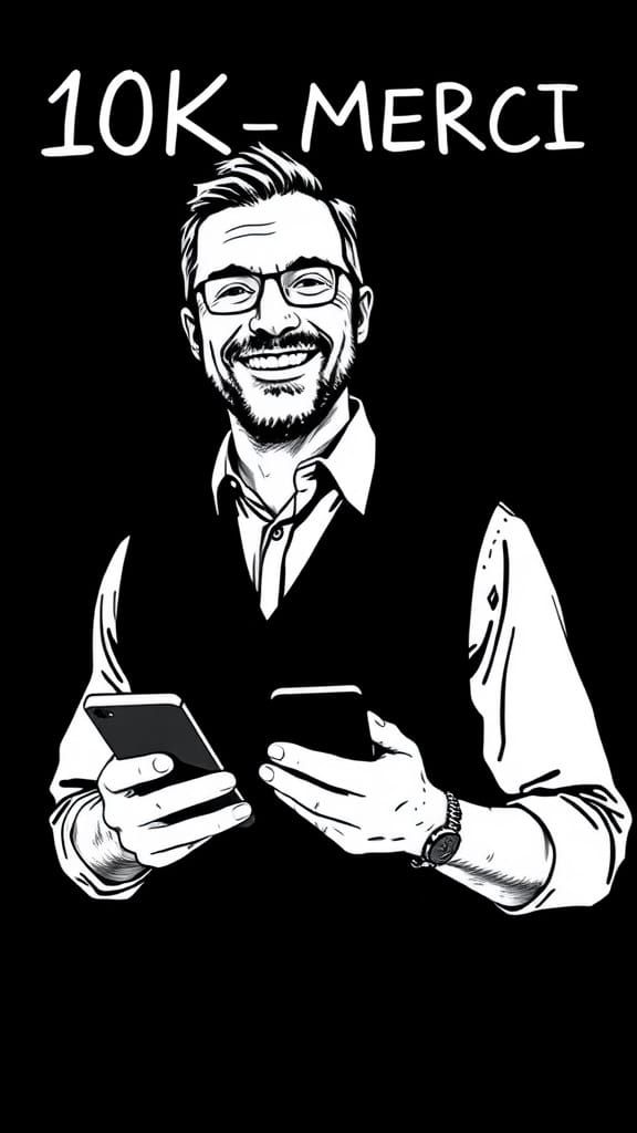 Man Celebrating 10K TikTok Followers with Minimalist Eleganc...