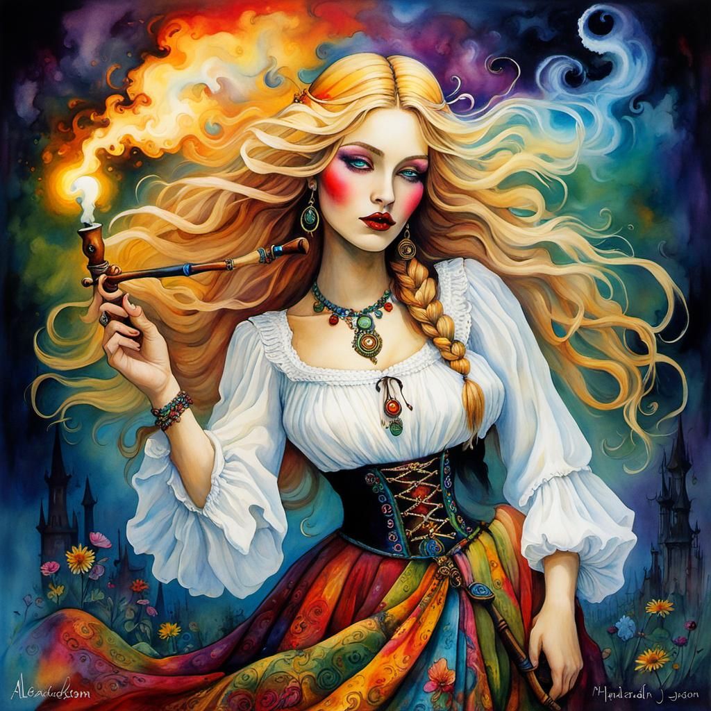 Beautiful Hippie  Girl Dancing