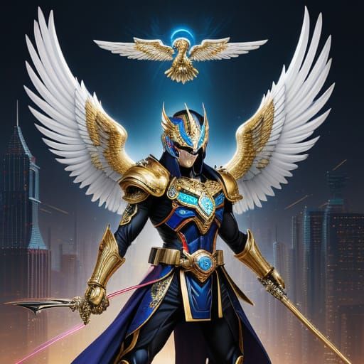 Glorious Anime Hero in Opulent Super Sentai Armor