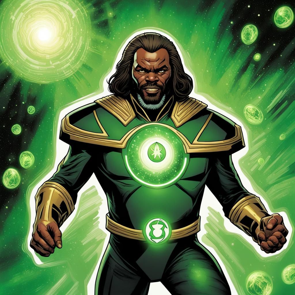 Worf as Green Lantern: Comic Book Art