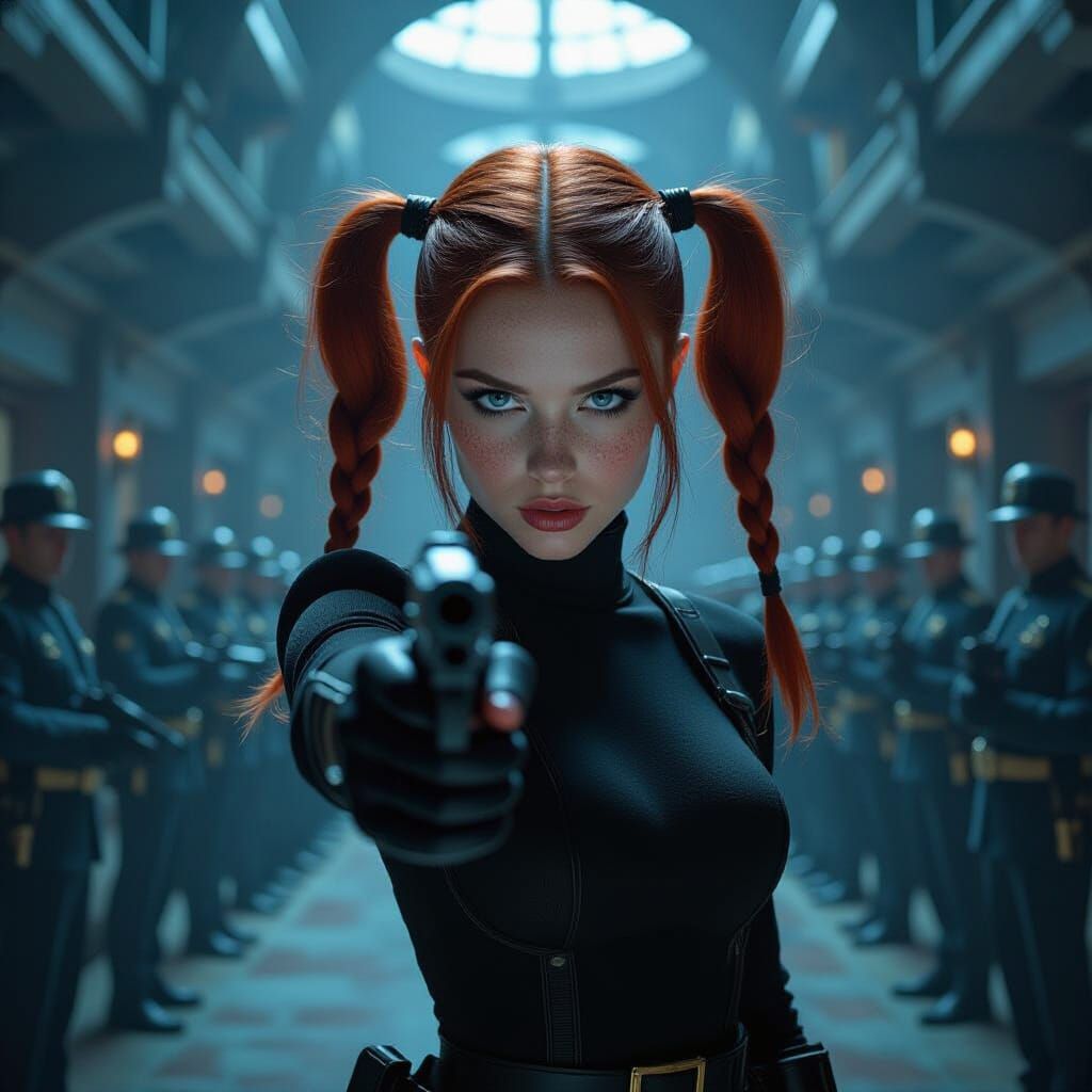 Petite Redhead Infiltrates Supervillain Hideout