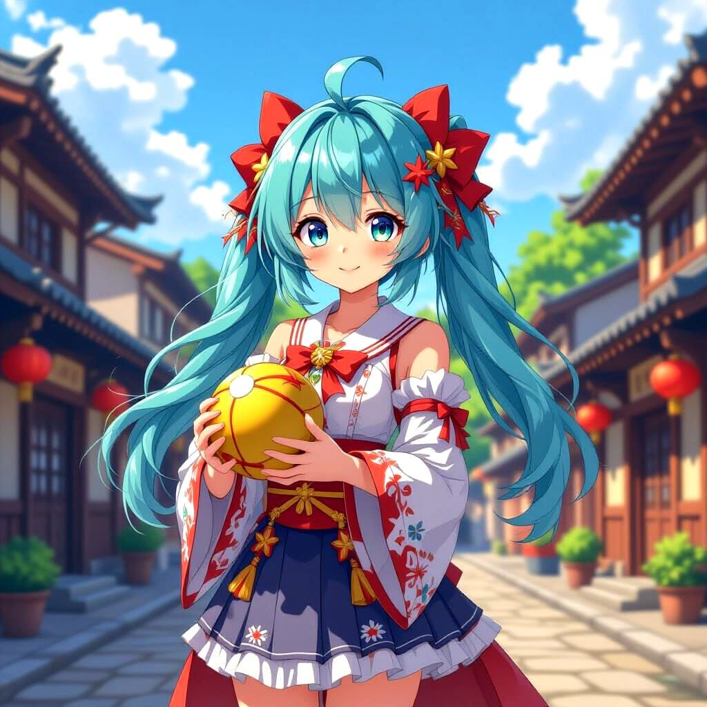 Anime Girl in 3D Cartoon Art Style