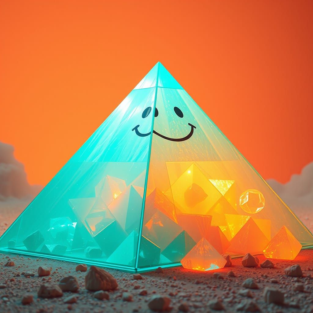 Colossal Turquoise Pyramid in Dreamscape Diorama