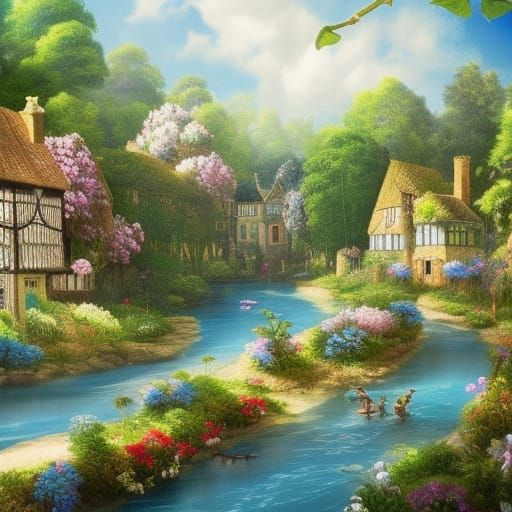 High Gothic Victorian Village by Turquoise River